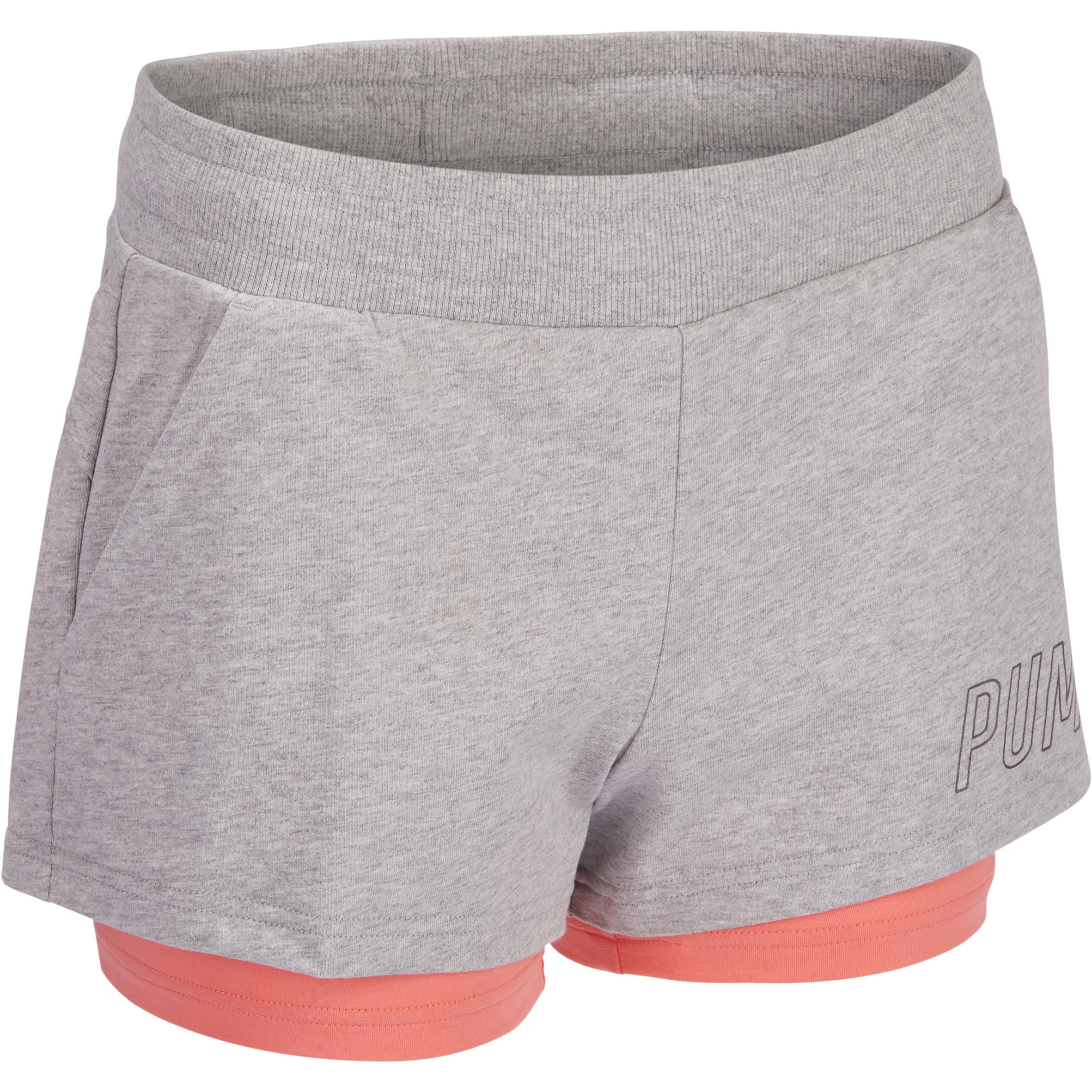 Short PUMA Gym & Pilates 2en1 femme gris