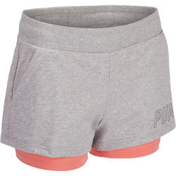Short PUMA Gym & Pilates 2en1 femme gris