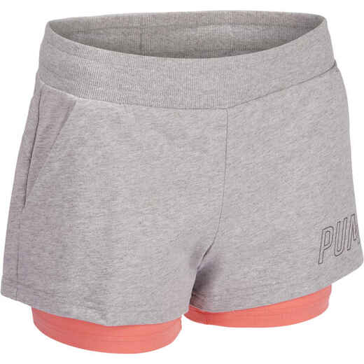 
      Women's 2-in-1 Gym & Pilates Shorts - Grey
  