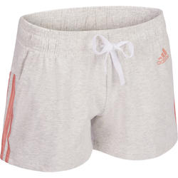 Short Adidas Gym & Pilates femme coton 3 bandes