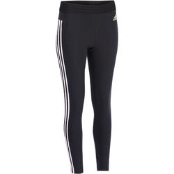Legging Adidas 500 slim Gym Stretching femme noir et blanc