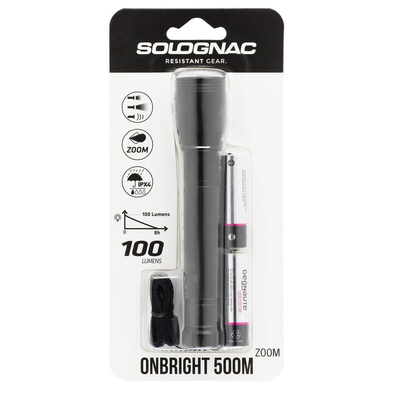 Lampe Torche Chasse 100 Lumens Zoom Noir