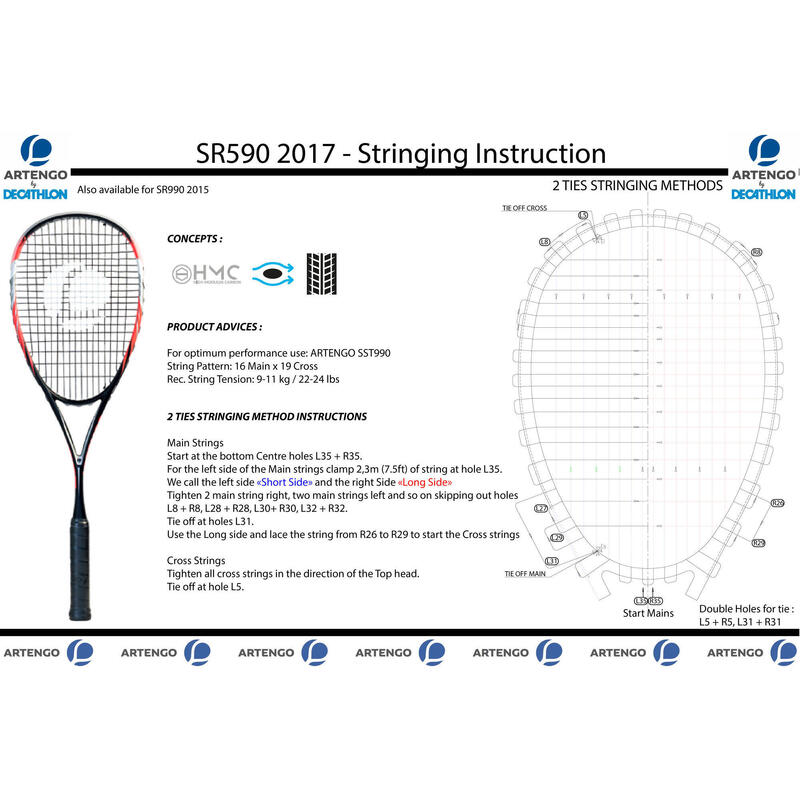 Racchetta squash adulto SR 590