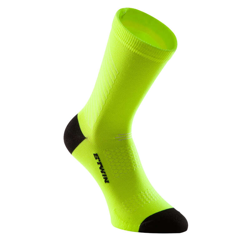 ROAD SOCKS WARM WEATHER Cycling - Road R 900 Cycling Socks - Yellow/Black VAN RYSEL - Clothing