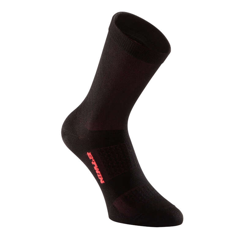 ROAD SOCKS WARM WEATHER Cycling - Road R 900 Cycling Socks - Black/Pink VAN RYSEL - Clothing