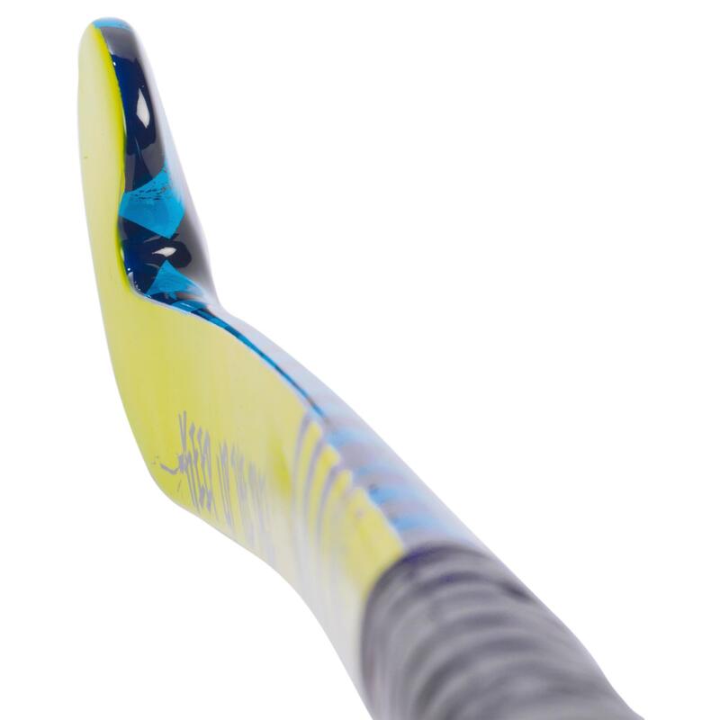 Stick de hockey enfant débutant/adulte occasionnel bois/FB FH100 jaune et bleu