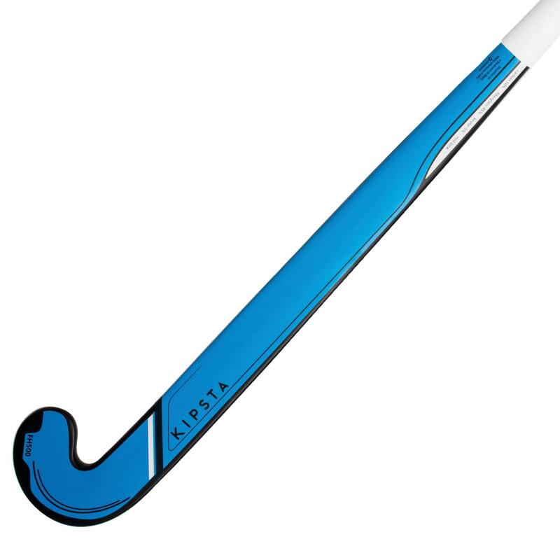 Stick de hockey sur gazon adulte confirmé midbow 50% carbone FH500 bleu