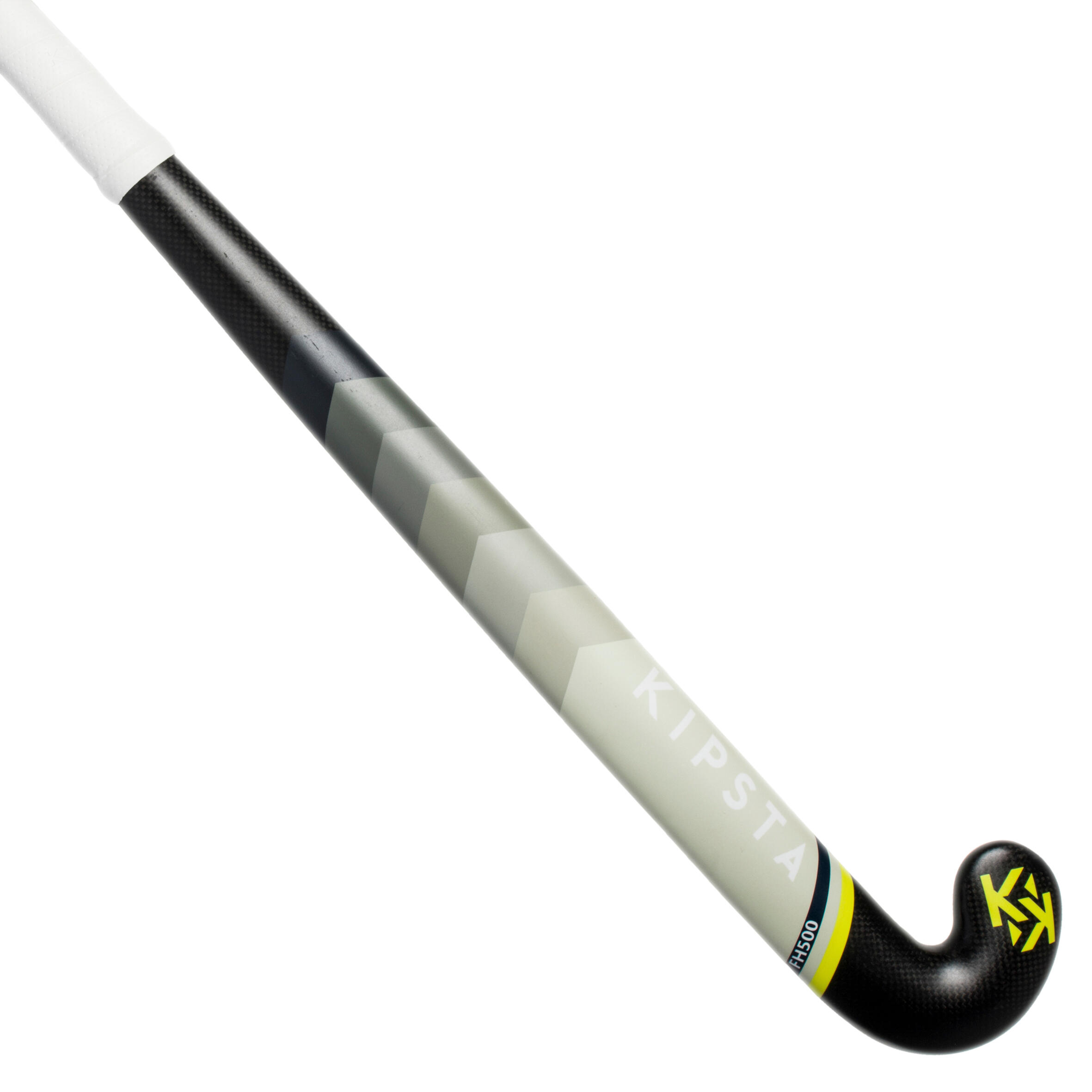 Kipsta Hockeystick Voor Gevorderde Volwassenen Midbow 50 Carbon Fh500 Geel kipsta kopen in de aanbieding