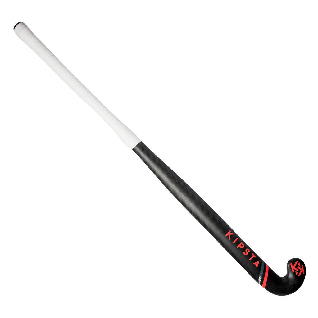 Feldhockeyschläger FH995 Expert Low Bow 95% Carbon Erwachsene weiss/rosa