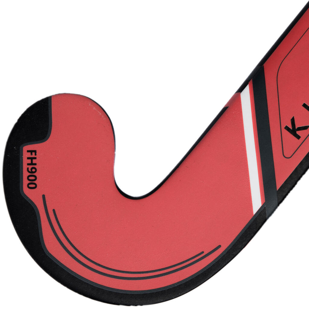 Feldhockeyschläger FH995 Expert Low Bow 95% Carbon Erwachsene weiss/rosa