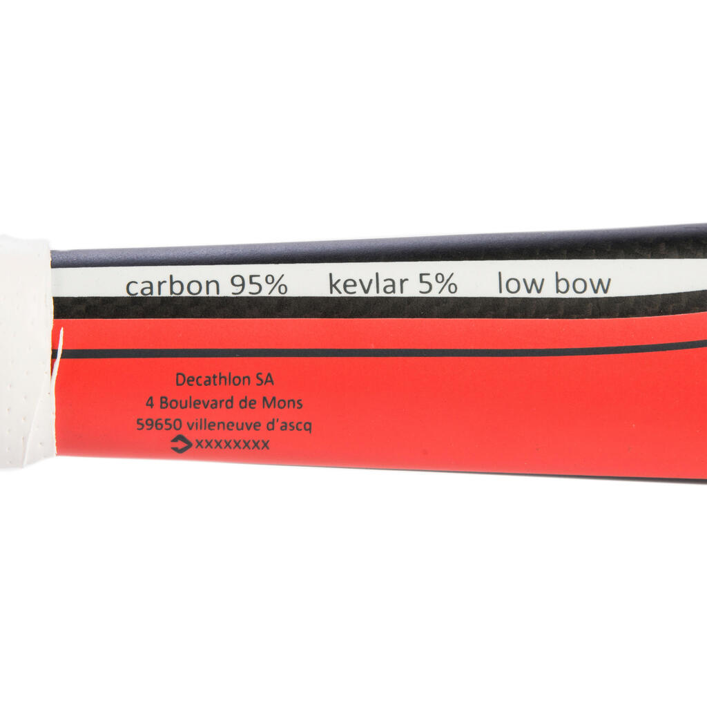 Feldhockeyschläger FH995 Expert Low Bow 95% Carbon Erwachsene weiss/rosa
