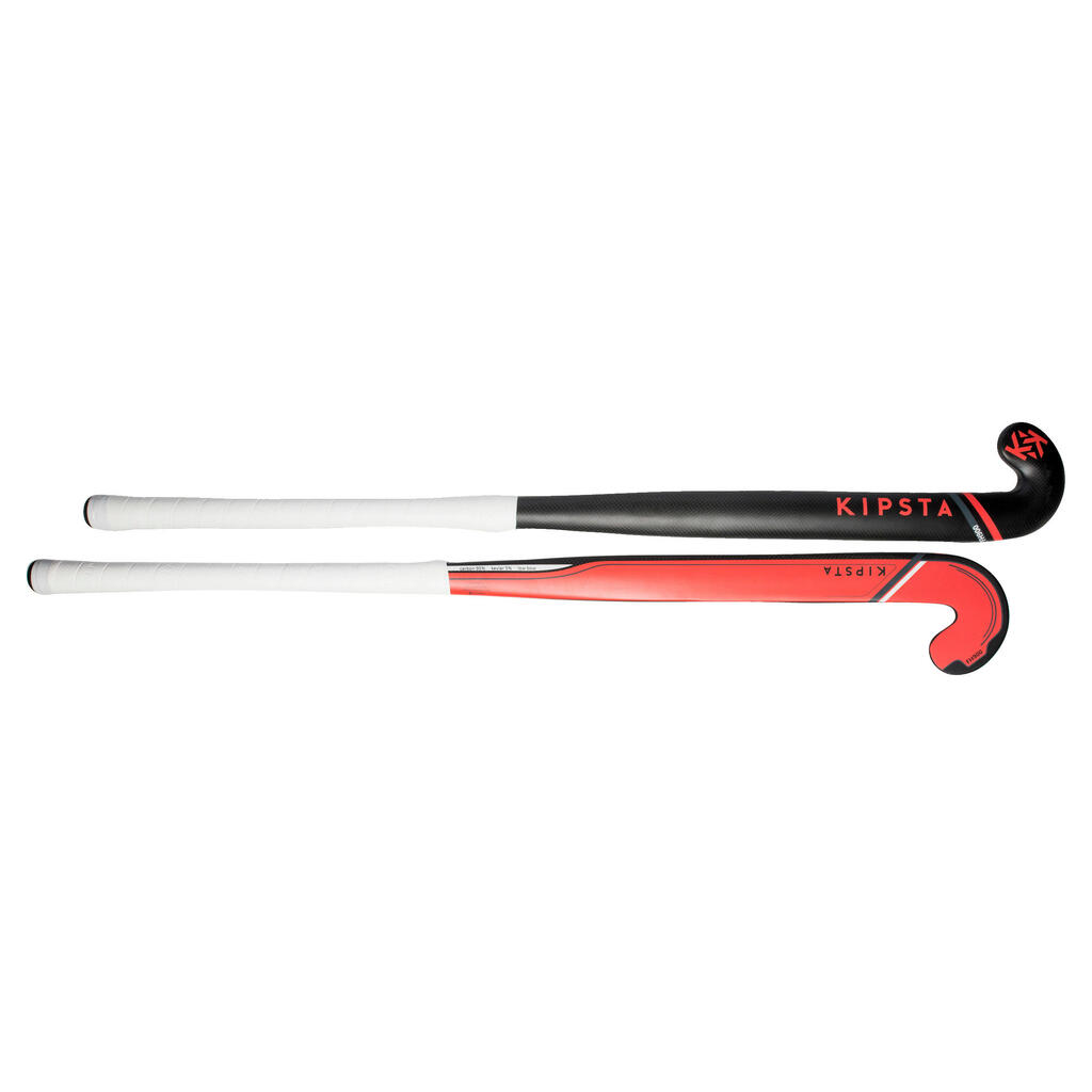 Feldhockeyschläger FH995 Expert Low Bow 95% Carbon Erwachsene weiss/rosa