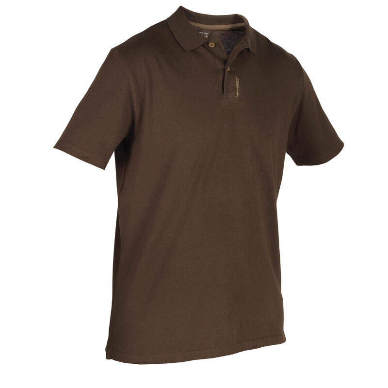100 Short Sleeve Hunting Polo Shirt - Khaki
