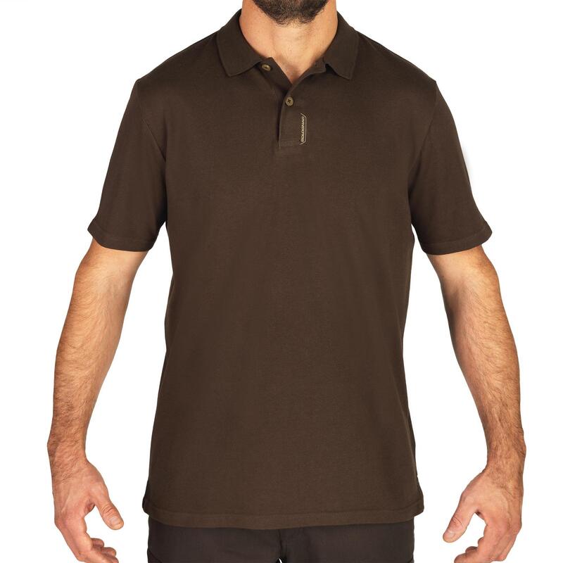 Polo Caza Solognac 100 Hombre Manga Corta Marron