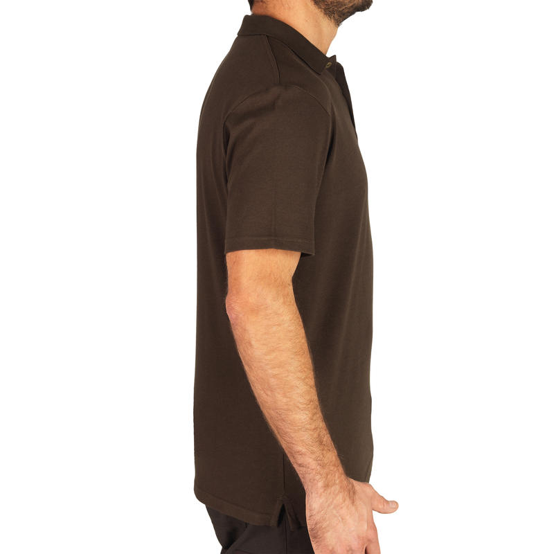 Polo manches courtes chasse 100 marron