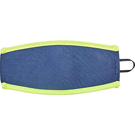 Neoprene over-strap for diving masks blue/fluo yellow