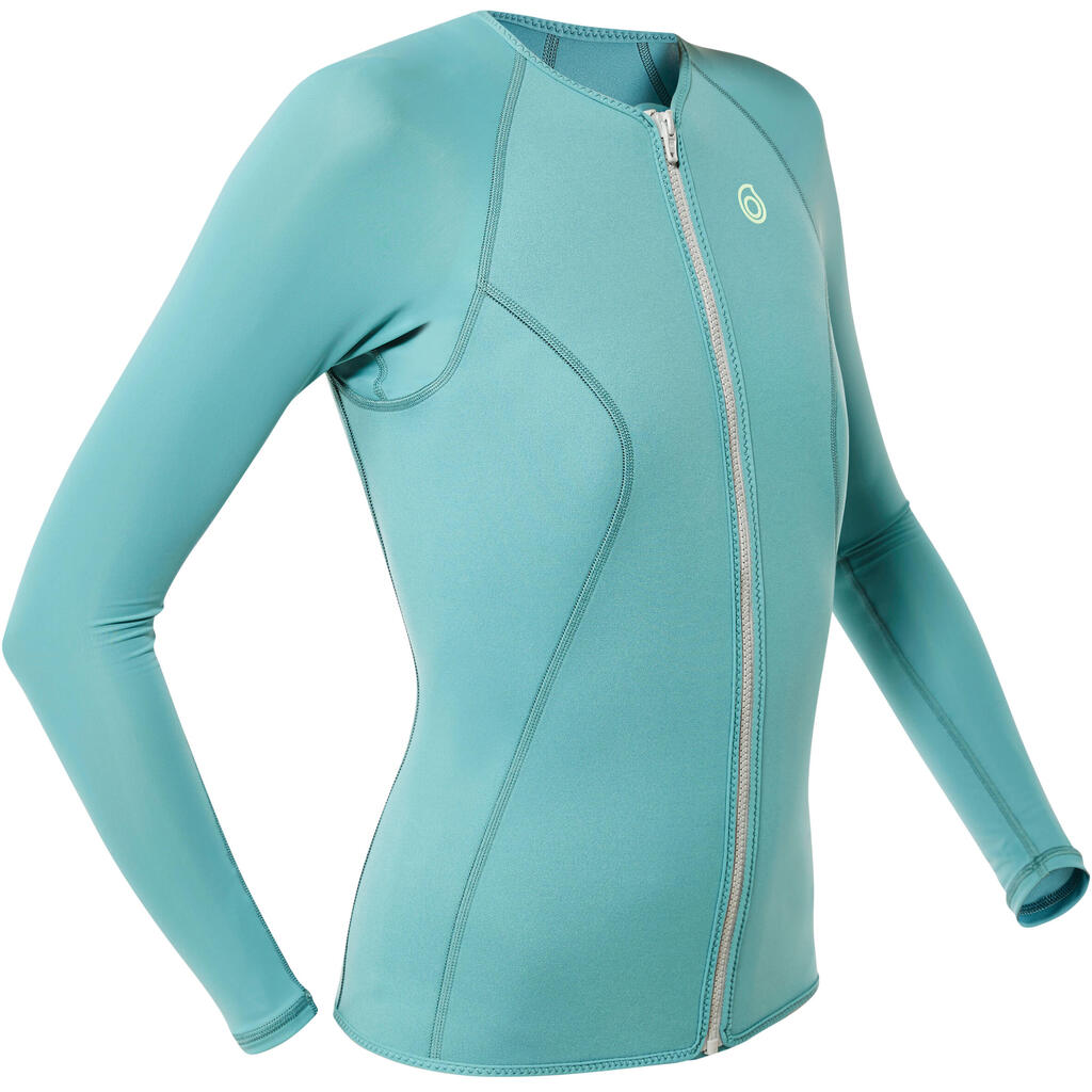 Women's Snorkeling Top Long-Sleeved 1.5 mm SNK ML 500