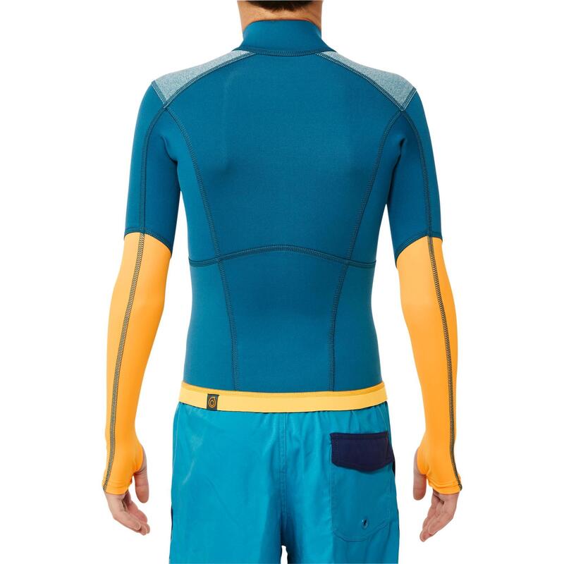 Top néoprène de snorkeling 1,5mm 900 enfant bleu jaune