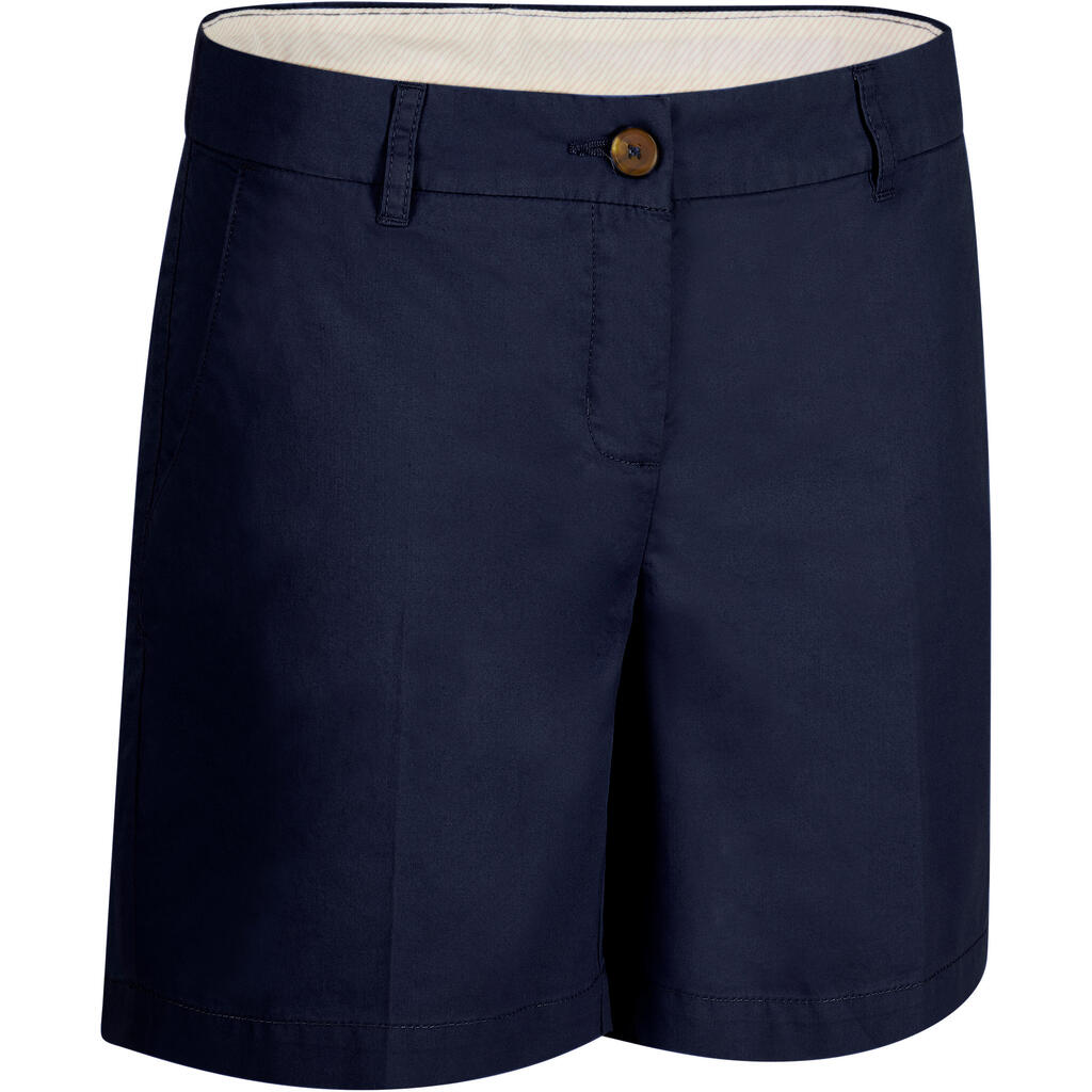 Short de golf femme 500 temps chaud marine