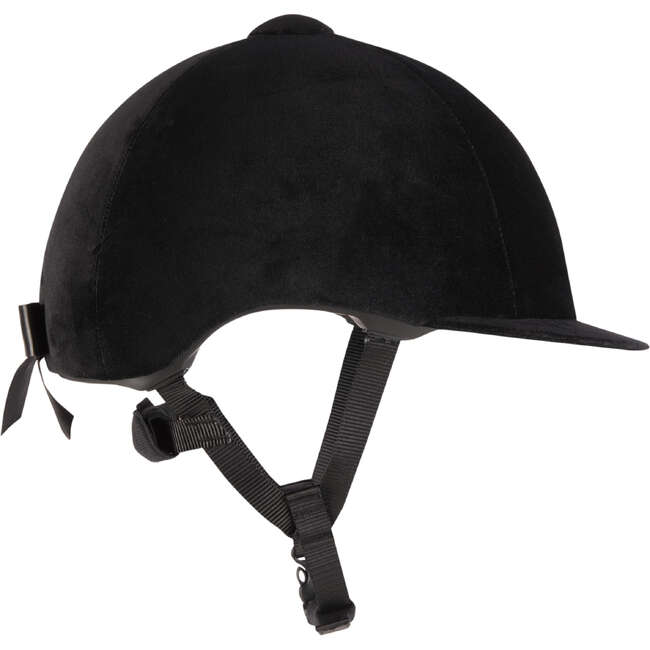 FOUGANZA 140 Velvet Horse Riding Helmet Black Decathlon