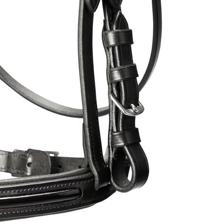 Уздечка для лошади и пони черная GLOSSY 580
