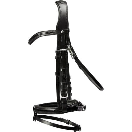 Уздечка для лошади и пони черная GLOSSY 580