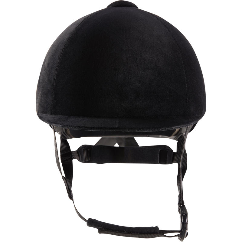 140 Velvet Horse Riding Helmet Black Decathlon