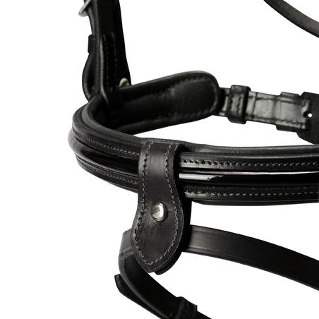 Уздечка для лошади и пони черная GLOSSY 580
