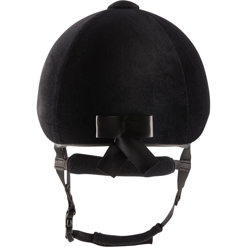 140 Velvet Horse Riding Helmet Black Decathlon