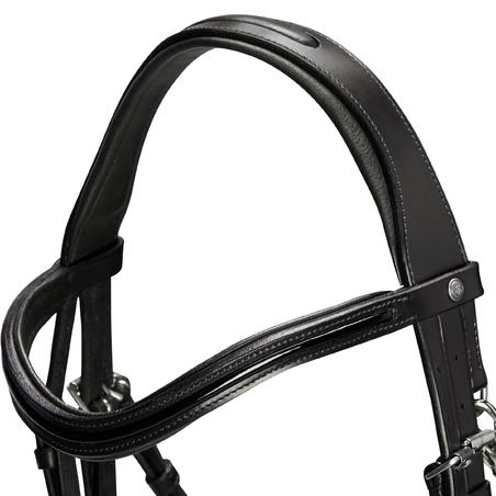 Уздечка для лошади и пони черная GLOSSY 580