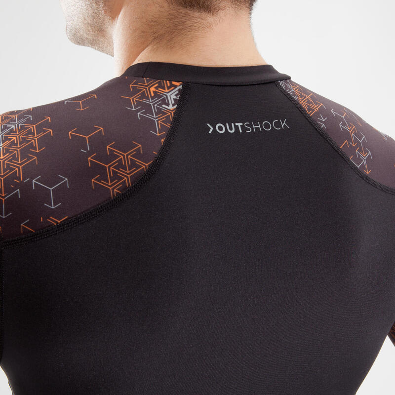 100 Grappling Rash Guard Black OUTSHOCK Decathlon