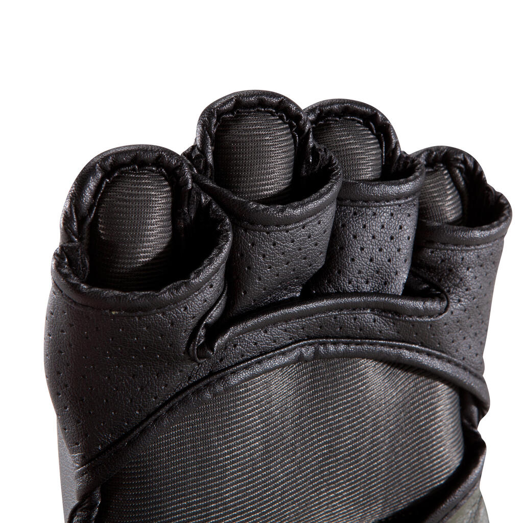 Halbhandschuhe Kampfsport 100 schwarz/khaki