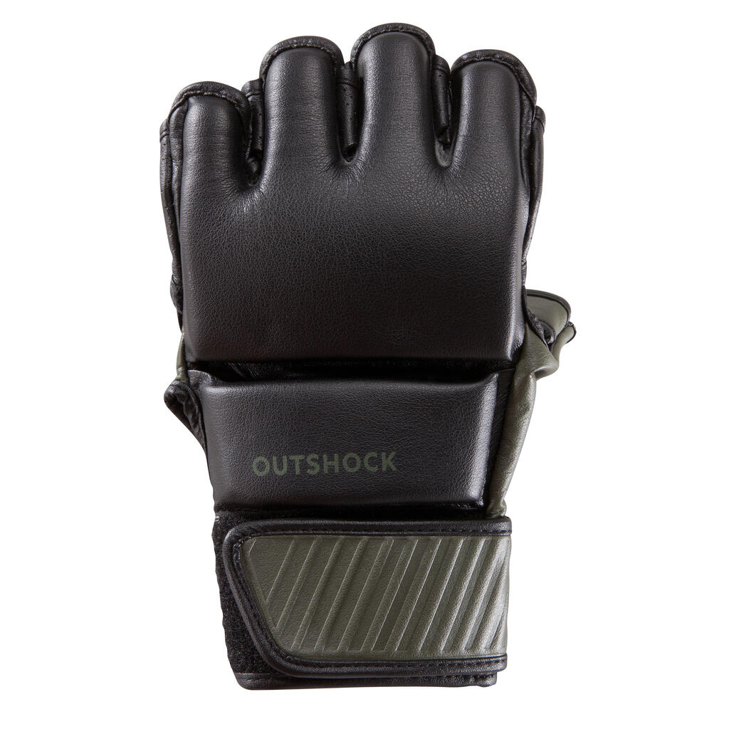 Halbhandschuhe Kampfsport 100 schwarz/khaki
