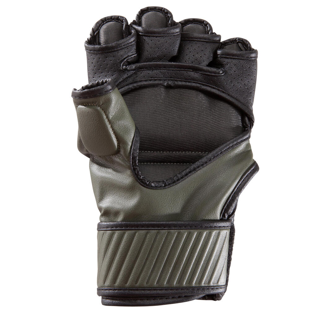 Halbhandschuhe Kampfsport 100 schwarz/khaki