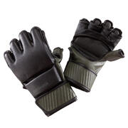 GUANTES CORTOS DE COMBATE 100 NEGRO/CAQUI