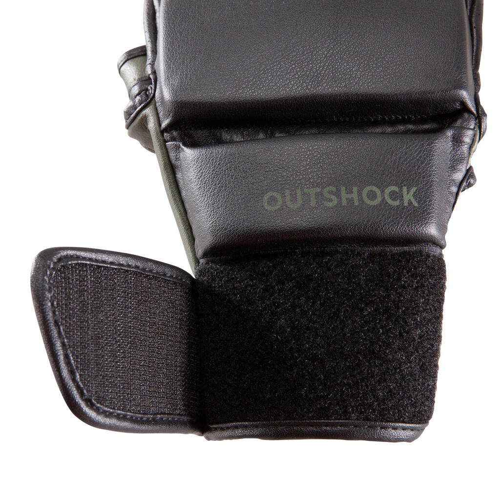 Halbhandschuhe Kampfsport 100 schwarz/khaki