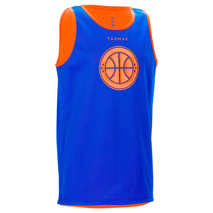 Kids' Reversible Basketball Tank Top For Intermediate Players Blue