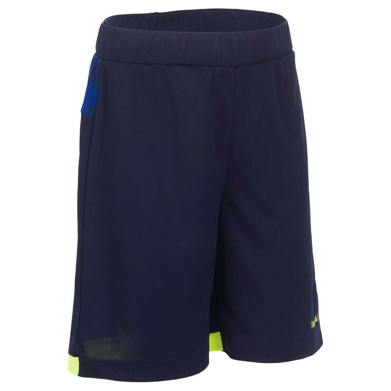 KIDS BASKETBALL OUTFIT Basketball - B500 Kids' Shorts Navy Yellow TARMAK - Basketball