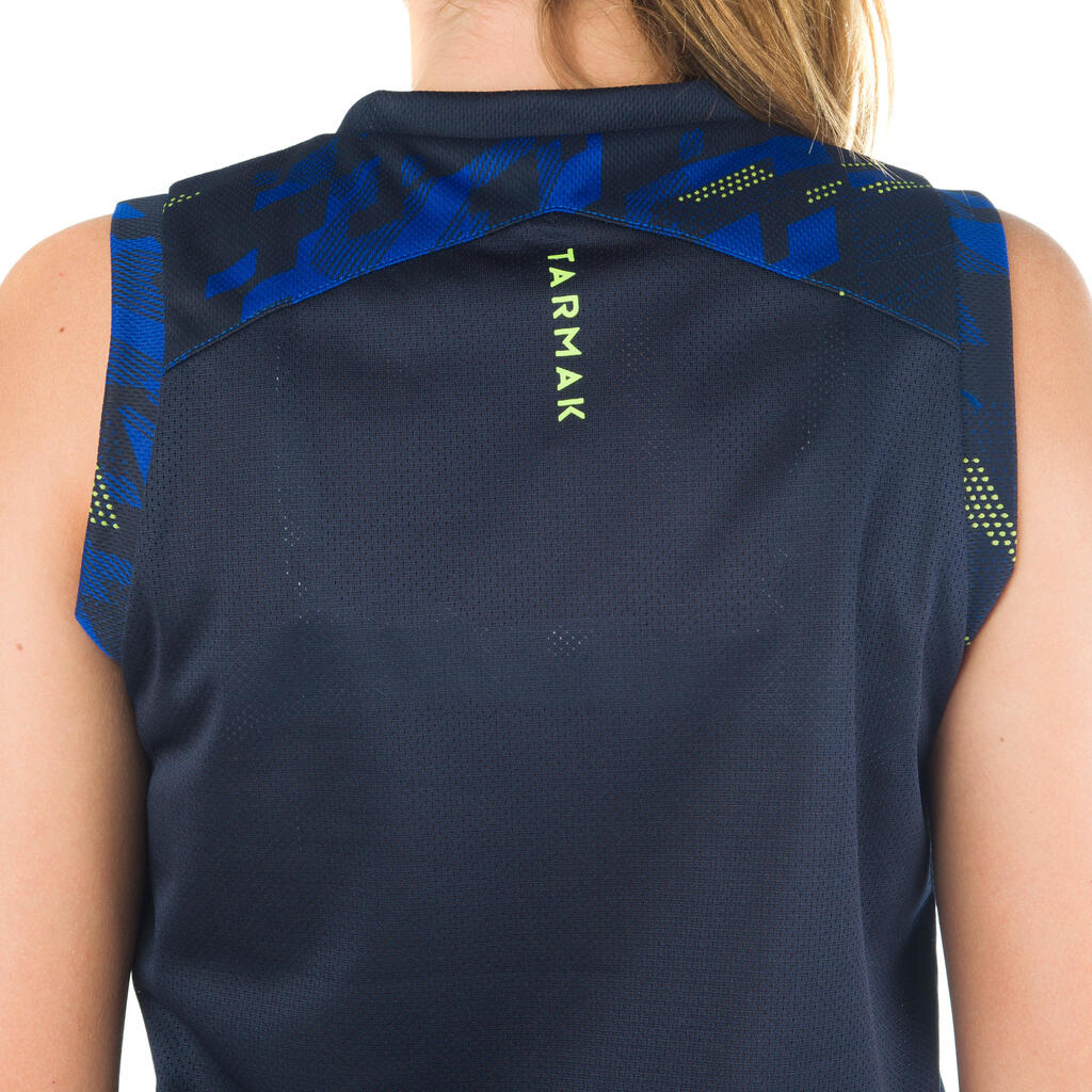Basketballtrikot B500 Jungen/Mädchen Fortgeschrittene blau/grau/rosa