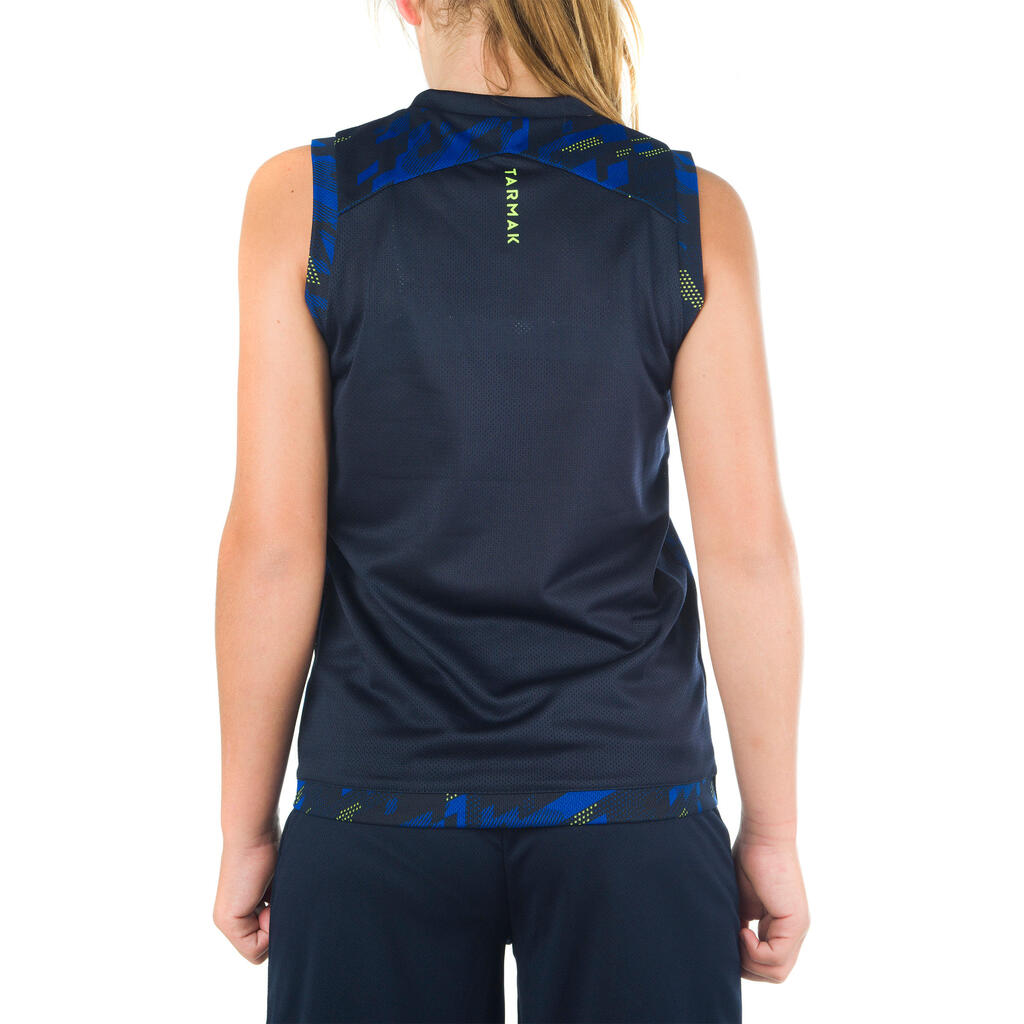 Basketballtrikot B500 Jungen/Mädchen Fortgeschrittene blau/grau/rosa