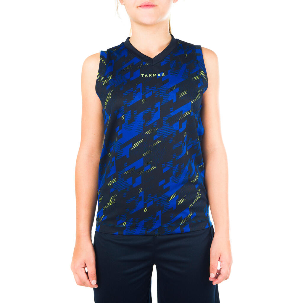 Basketballtrikot B500 Jungen/Mädchen Fortgeschrittene blau/grau/rosa