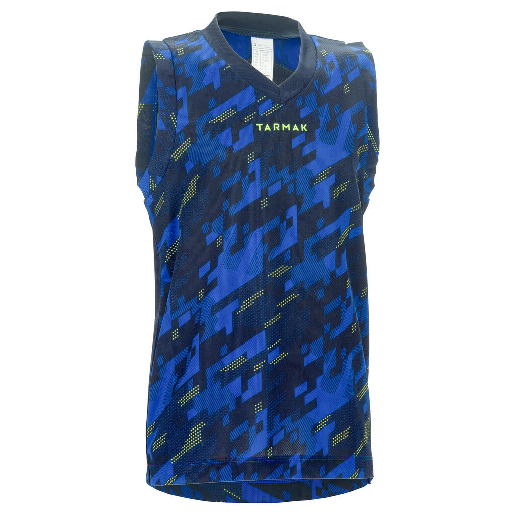 Basketballtrikot B500 Jungen/Mädchen Fortgeschrittene blau/grau/rosa