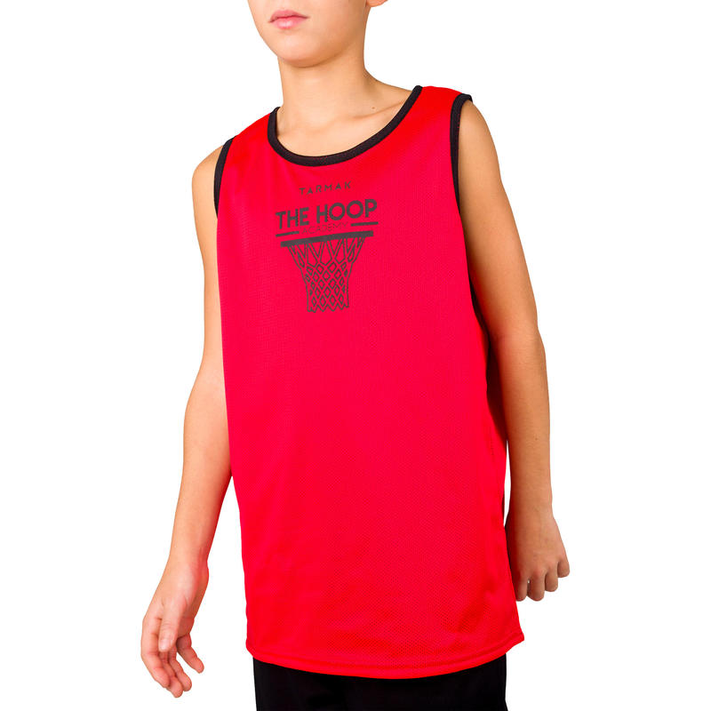 Boys'/Girls' Basketball Reversible Tank Top - Beginner/Advanced - Red/Black Hoop Boys'/Girls' Basketball Reversible Tank Top - Beginner/Advanced - Red/Black Hoop