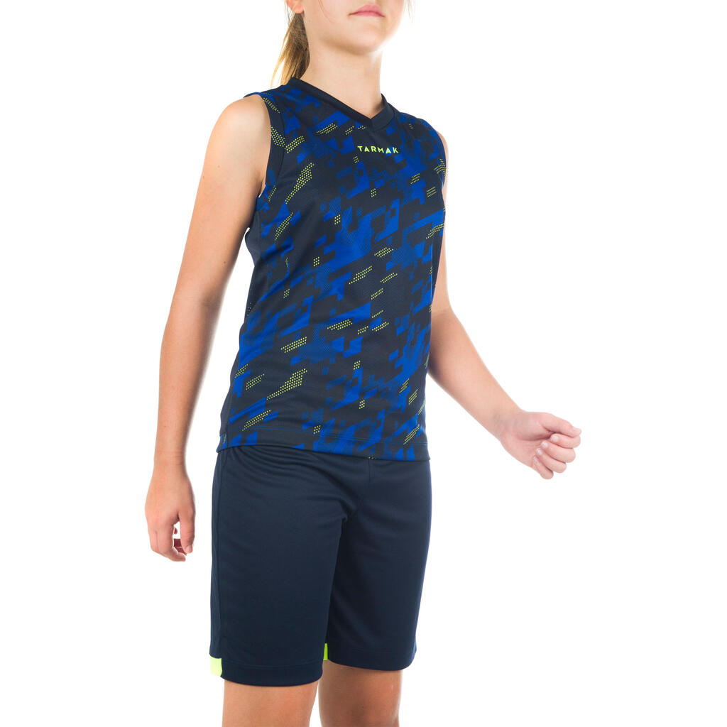Basketballtrikot B500 Jungen/Mädchen Fortgeschrittene blau/grau/rosa