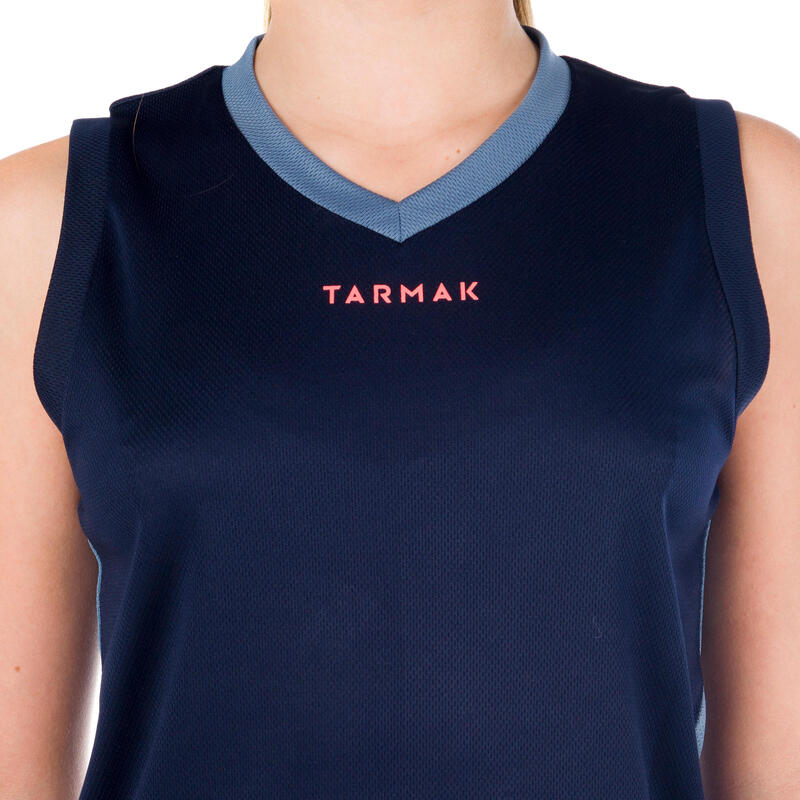 Camiseta Baloncesto Tarmak T500 Niños Sin Mangas Azul Coral