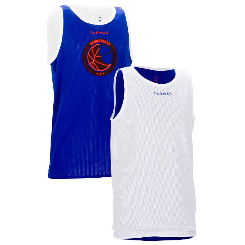 DÉBARDEUR RÉVERSIBLE DE BASKET GARCON/FILLE POUR DEBUTANT/CONFIRME BLEU BLANC DÉBARDEUR RÉVERSIBLE DE BASKET GARCON/FILLE POUR DEBUTANT/CONFIRME BLEU BLANC