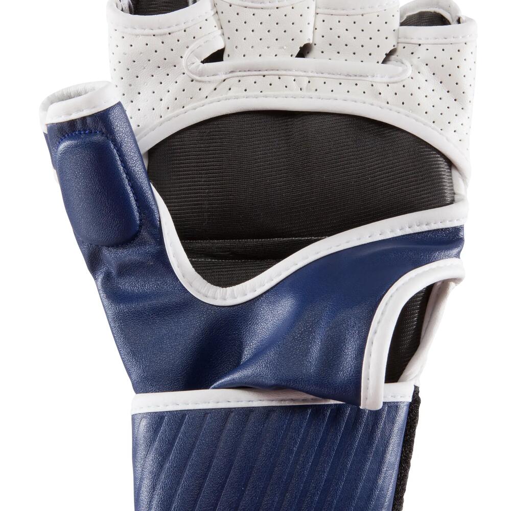 mitaines de combat 100 blanc bleu