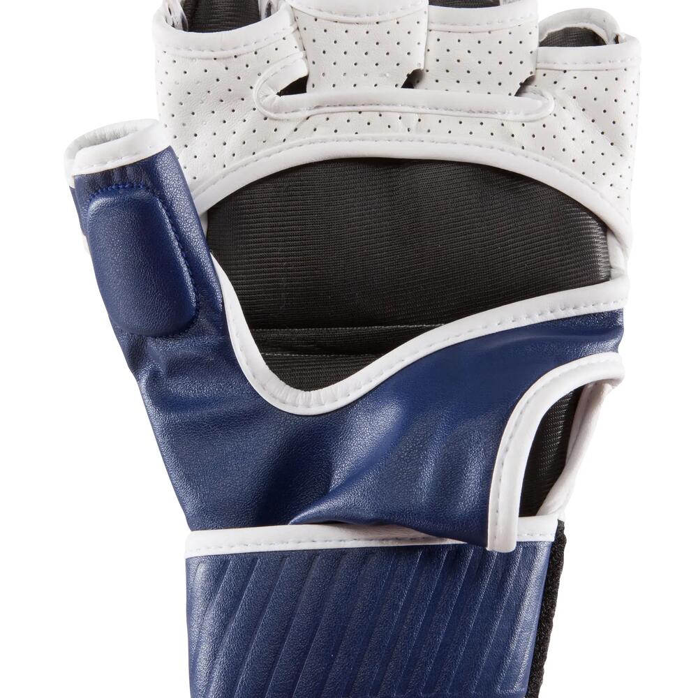 mitaines de combat 100 blanc bleu