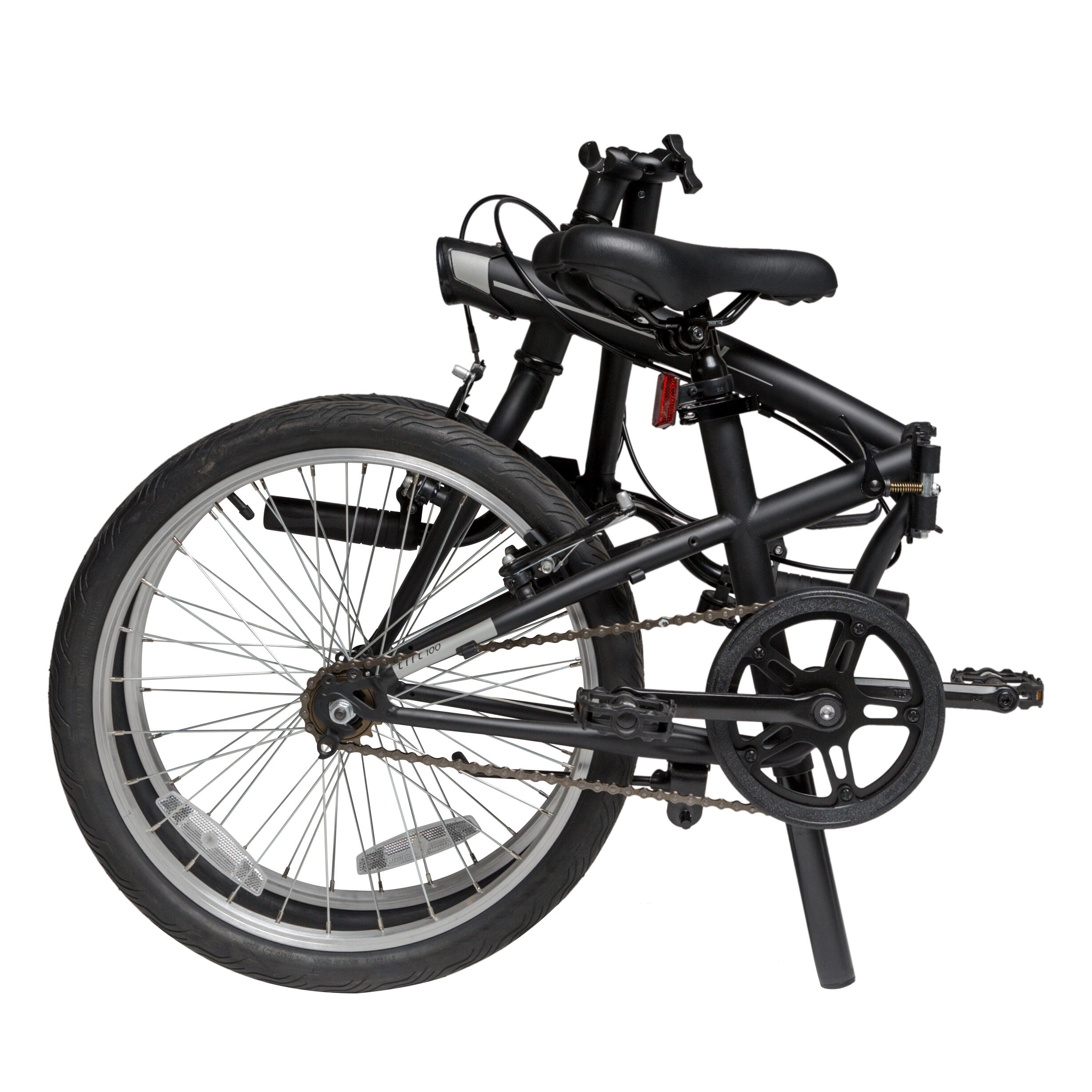 Tilt 100 Folding Bike - Black - Decathlon