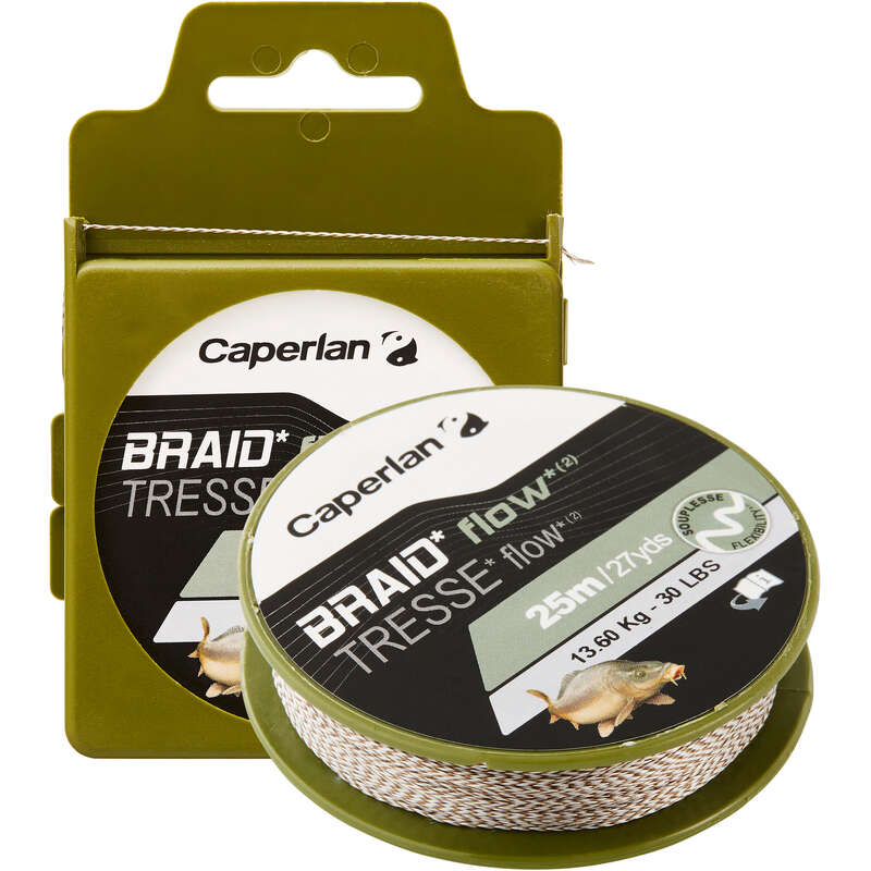 CAPERLAN FLOW C 25m leader Carp fishing braid Decathlon